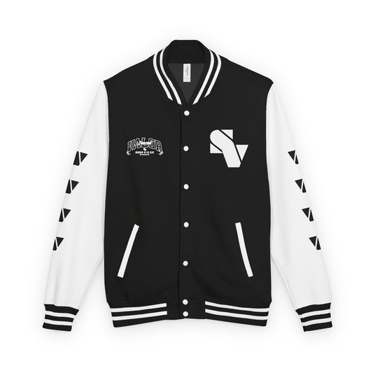 Varsity Jacket - Sacred Valor bold Interlocking S V Emblem Design