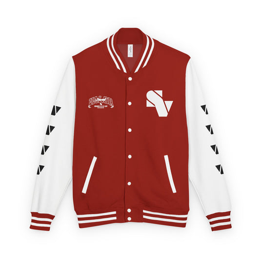 Varsity Jacket - Sacred Valor bold Interlocking S V Emblem Design