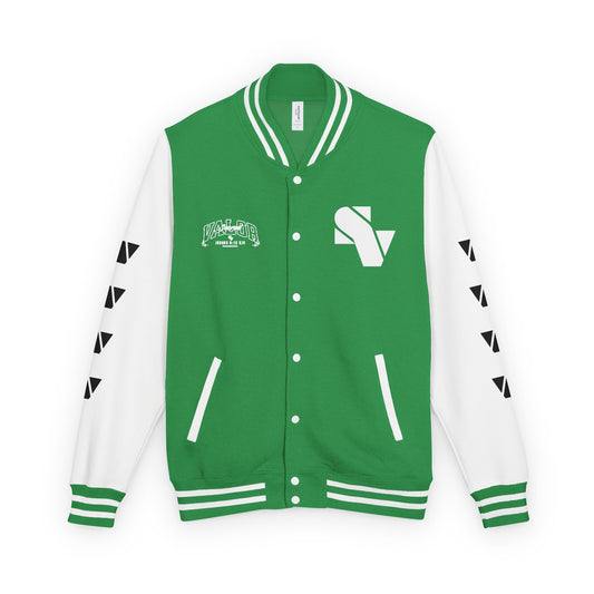 Varsity Jacket - Sacred Valor bold Interlocking S V Emblem Design